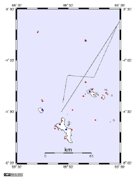 map of ships tracks and land stations