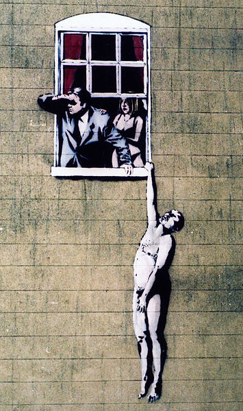 Banksy graffiti on the Bottom of Park Street